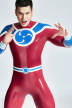 Plum Red Male 'Captain 999' Latex Catsuit