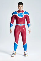Plum Red Male 'Captain 999' Latex Catsuit