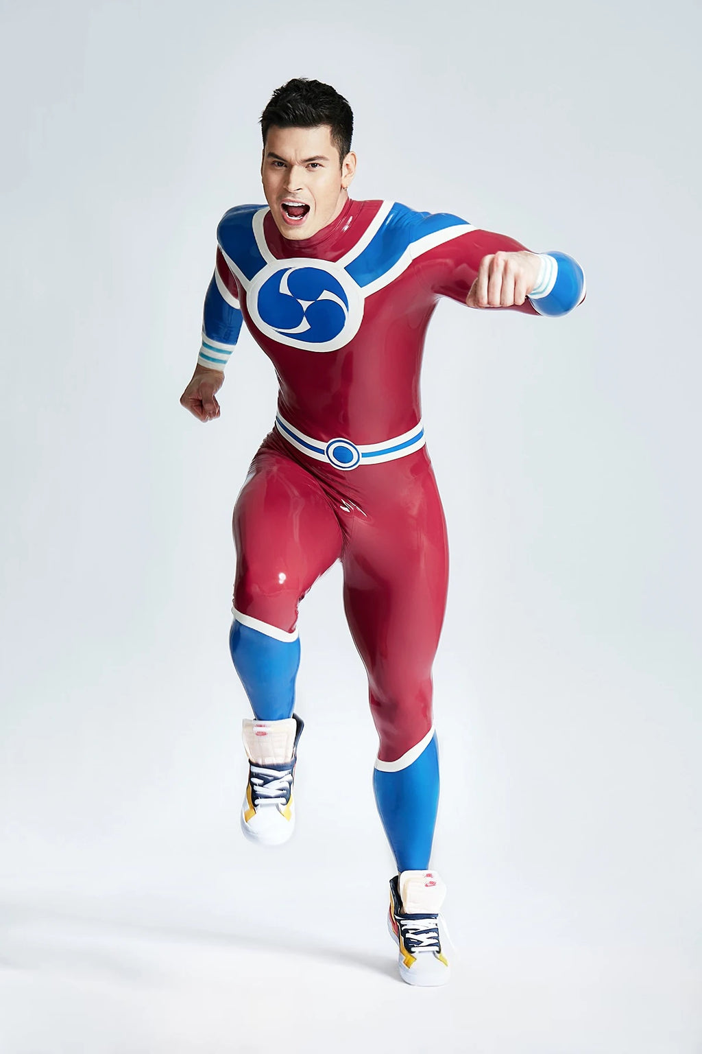 Plum Red Male 'Captain 999' Latex Catsuit