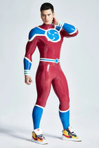 Plum Red Male 'Captain 999' Latex Catsuit
