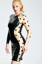 Polka-Dot Yin-Yang Cocktail Latex Dress