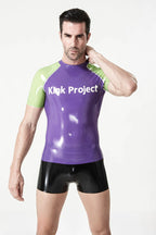 Purple Male Latex Kink Project Branding Raglan Sleeve T-Shirt
