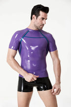 Purple Black Male Latex Athletic T-Shirt