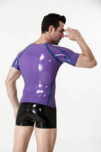 Purple Black Male Latex Athletic T-Shirt