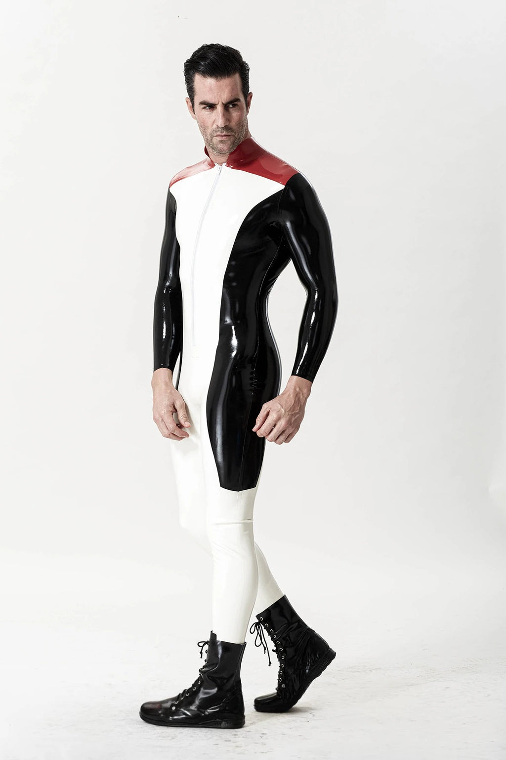 Red Male 'Penguin Patrol' Latex Catsuit