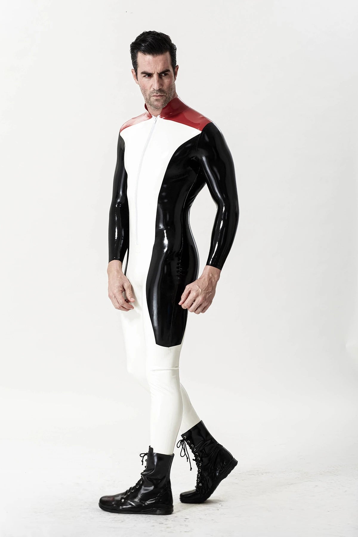 Red Male 'Penguin Patrol' Latex Catsuit