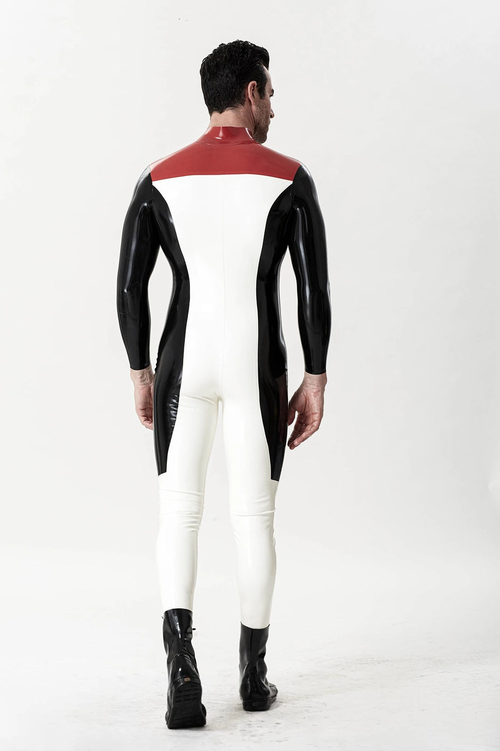 Red Male 'Penguin Patrol' Latex Catsuit