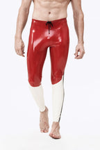 red, trim1 color is Male 'Tri-Way' Latex Meggings