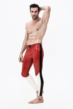 red, trim1 color is Male 'Tri-Way' Latex Meggings