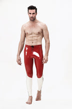 red, trim1 color is Male 'Tri-Way' Latex Meggings