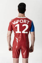 Red Male Footballer Latex Outfit