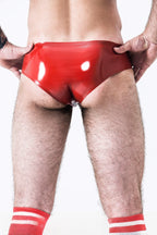 Red Male Latex Brief-cut Underwear