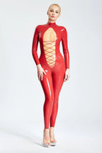 Red Revelation Latex Catsuit
