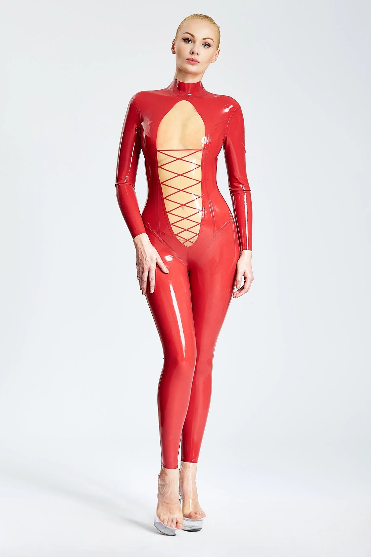 Red Revelation Latex Catsuit