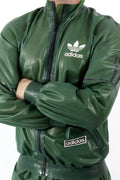 Semi-trans olive Green Male Custom Brand Sports Tracksuit Latex Jacket