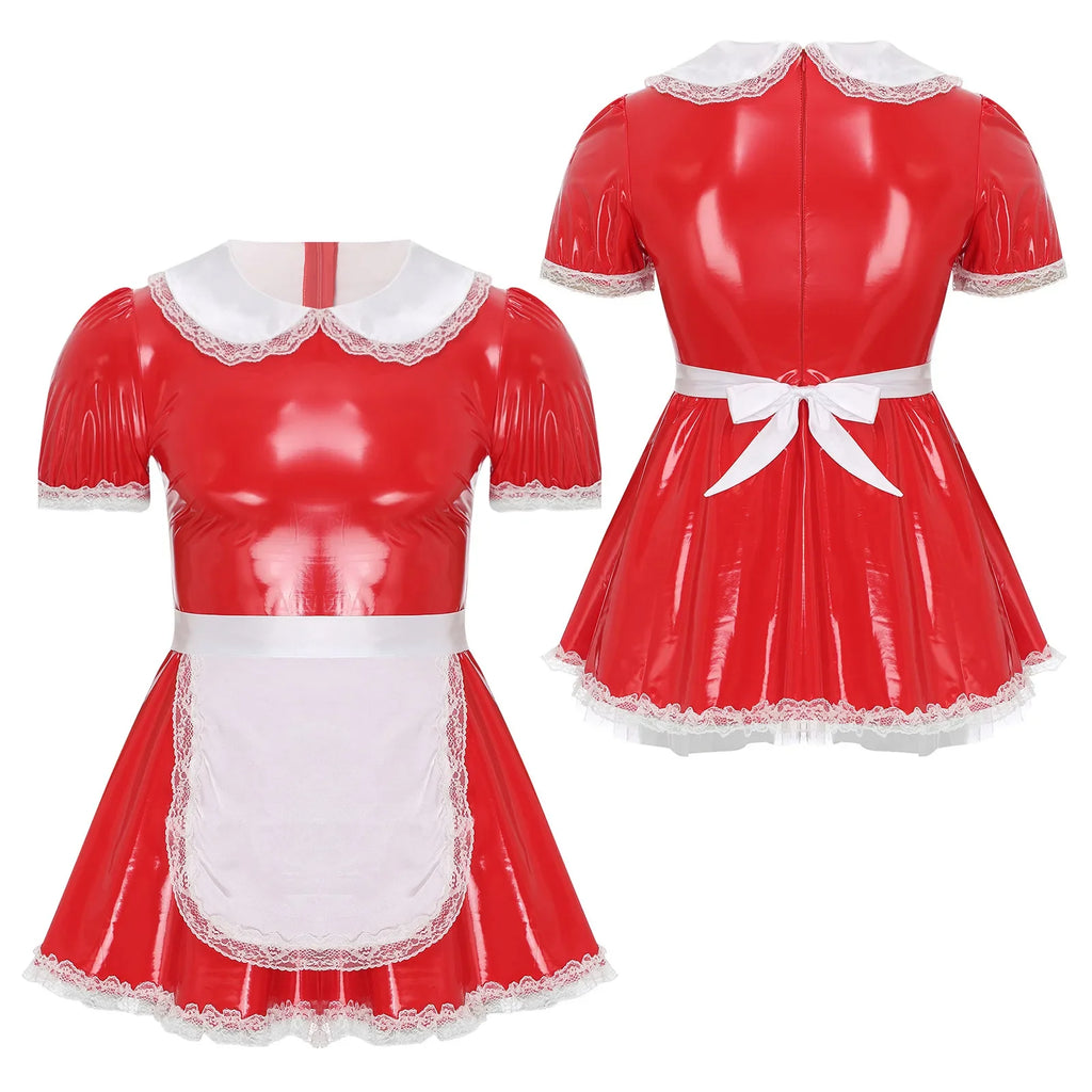 Sissy Maid Latex Dress with Apron