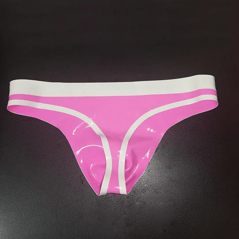 Sissy Pink Latex Thong