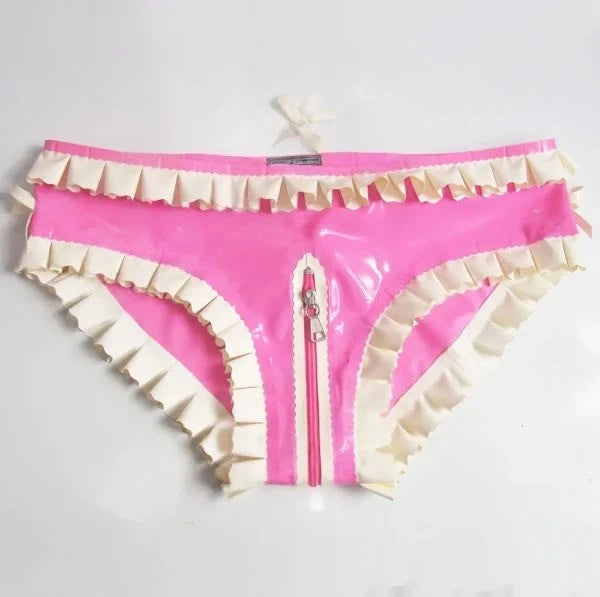 Sissy Pink Lockable Maid Latex Briefs
