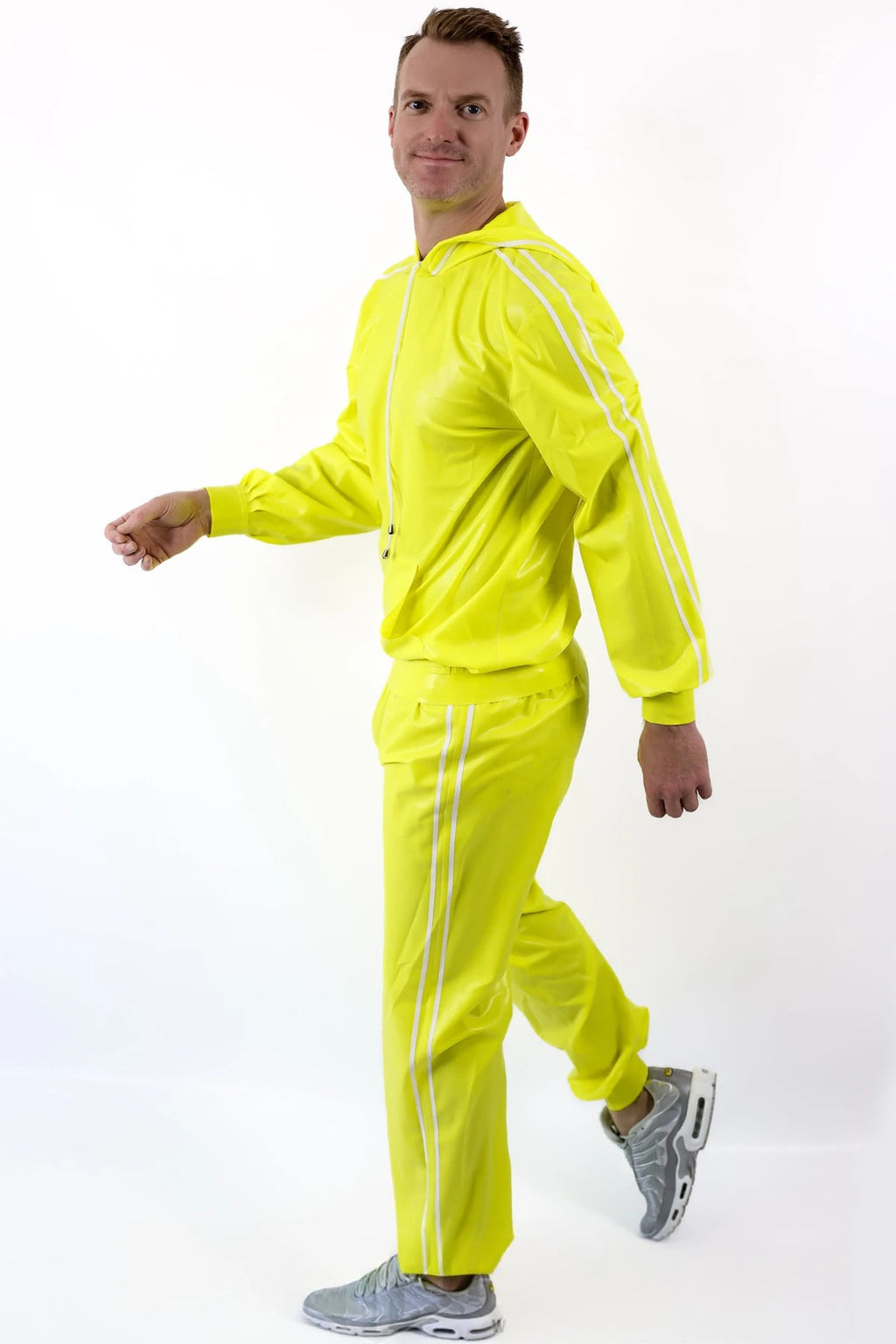 Neon Yellow  Male Standard Latex Sports pants