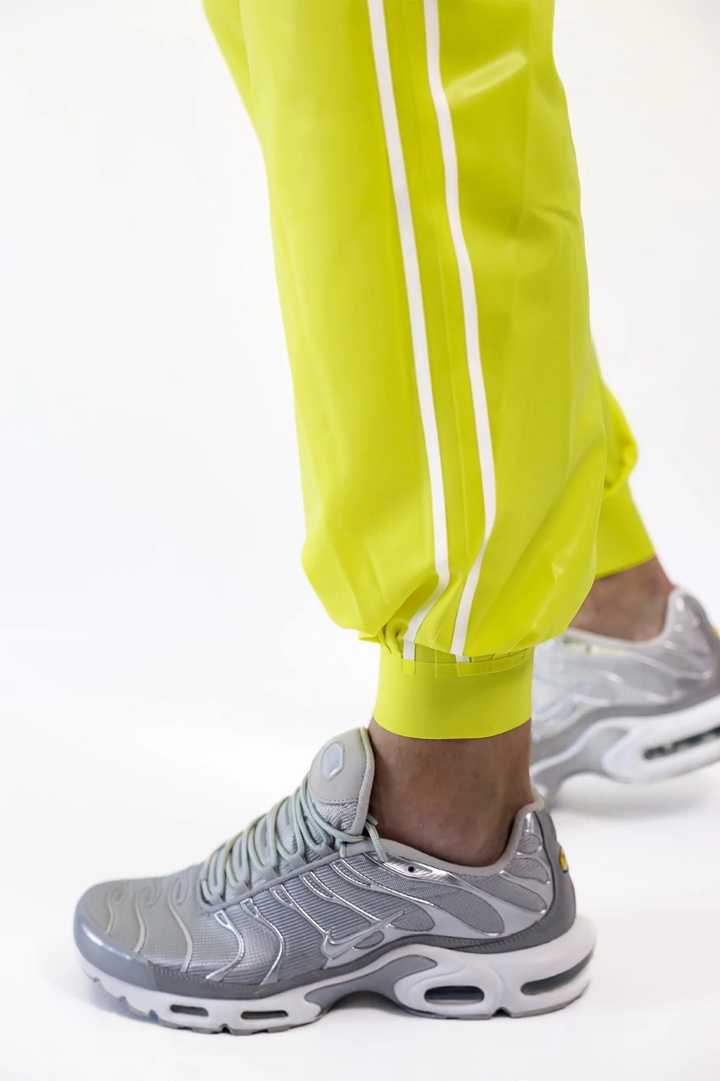 Neon Yellow  Male Standard Latex Sports pants