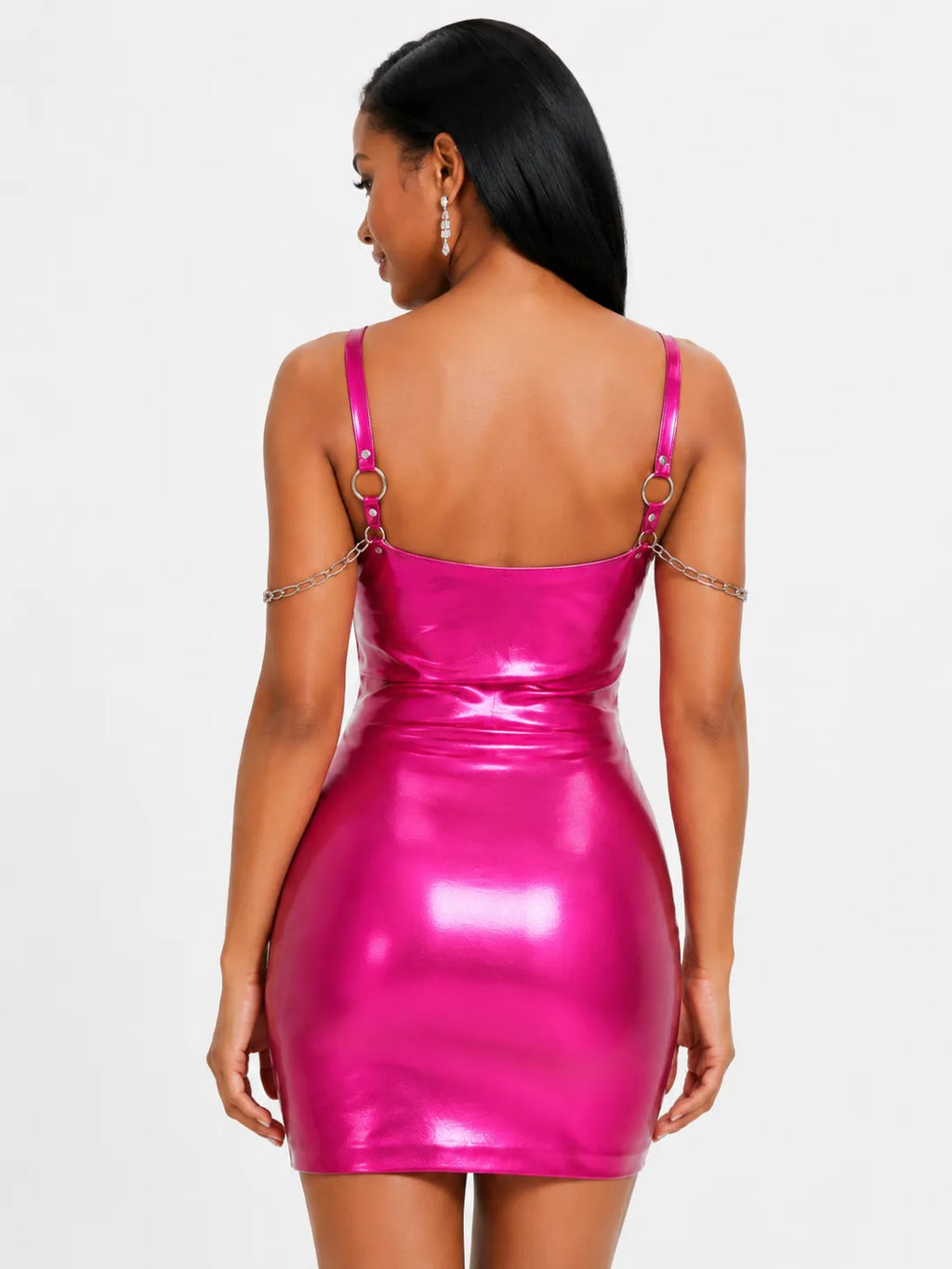 Sweetheart Bustier Latex Mini Dress — High-Shine Mini Edit