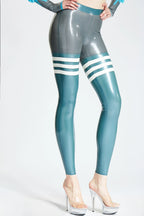 Three Stripes' Latex Leggings