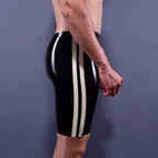 TrackLine 0.40mm Radical Rubber (UK) Latex Compression Shorts with Side White Stripes
