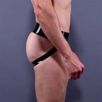 Trackline Front-Stripe Latex Shorts