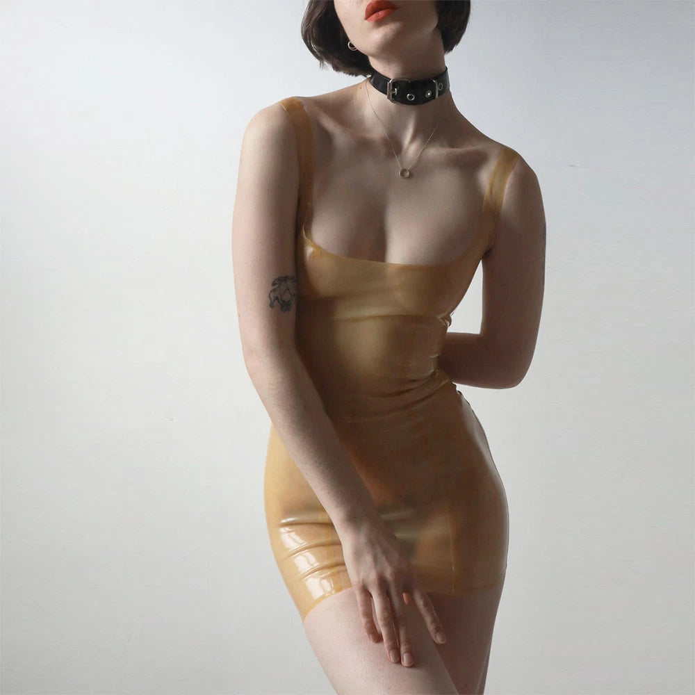 Translucent Natural Strapless Latex Dress