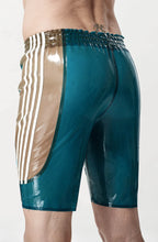 Translucent Blue Male Latex Elasticated Bermudas