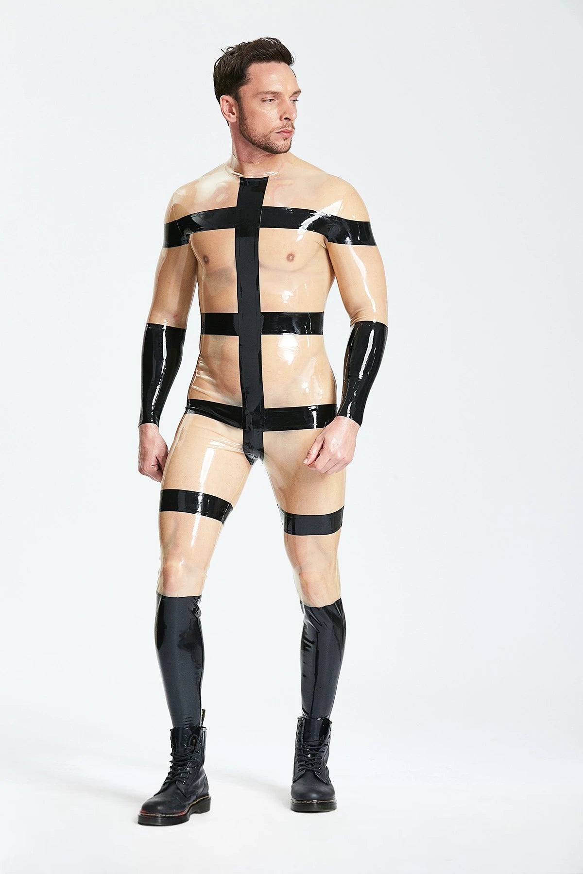 Translucent Natural Male Translucent 'Slave' Latex Catsuit