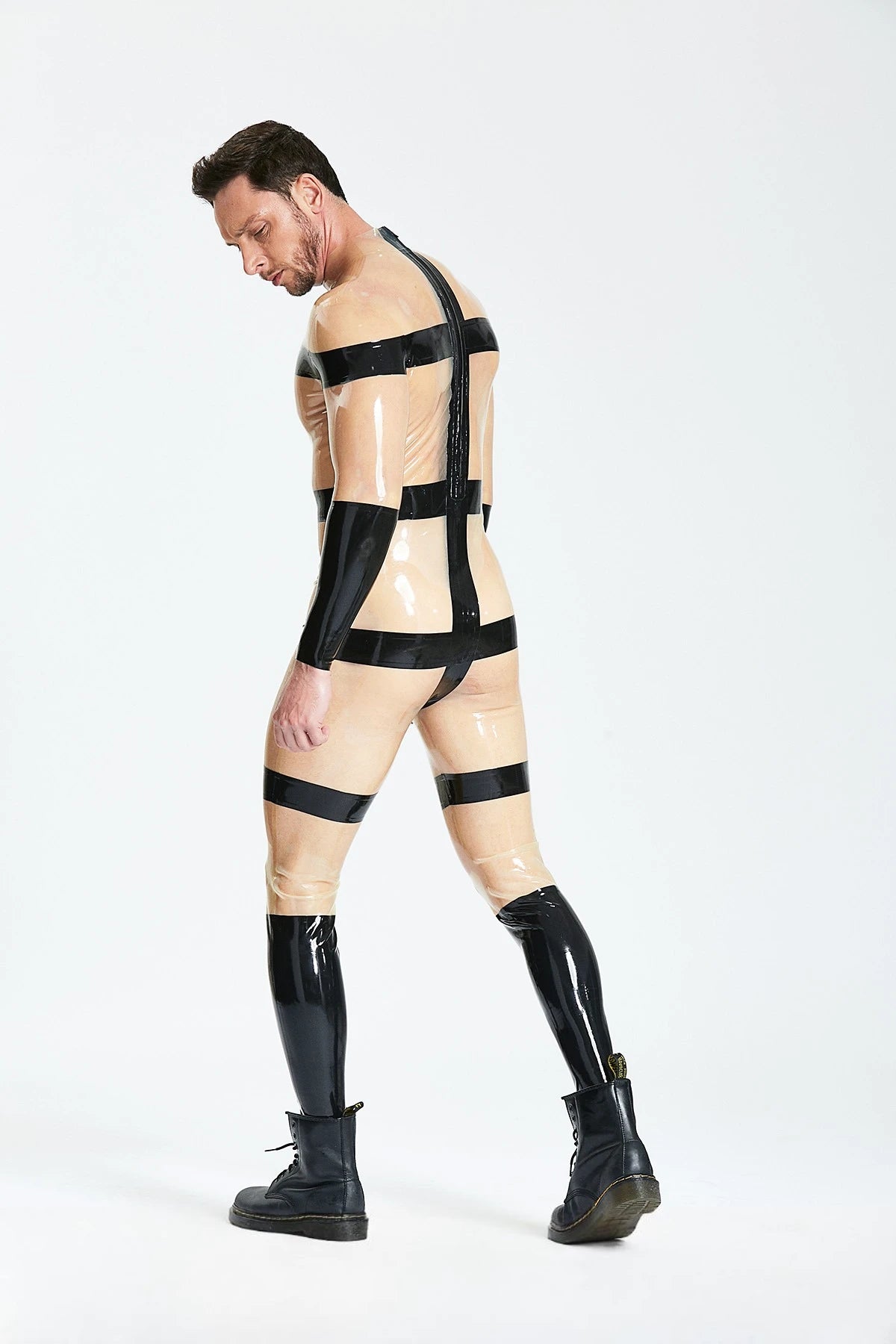 Translucent Natural Male Translucent 'Slave' Latex Catsuit