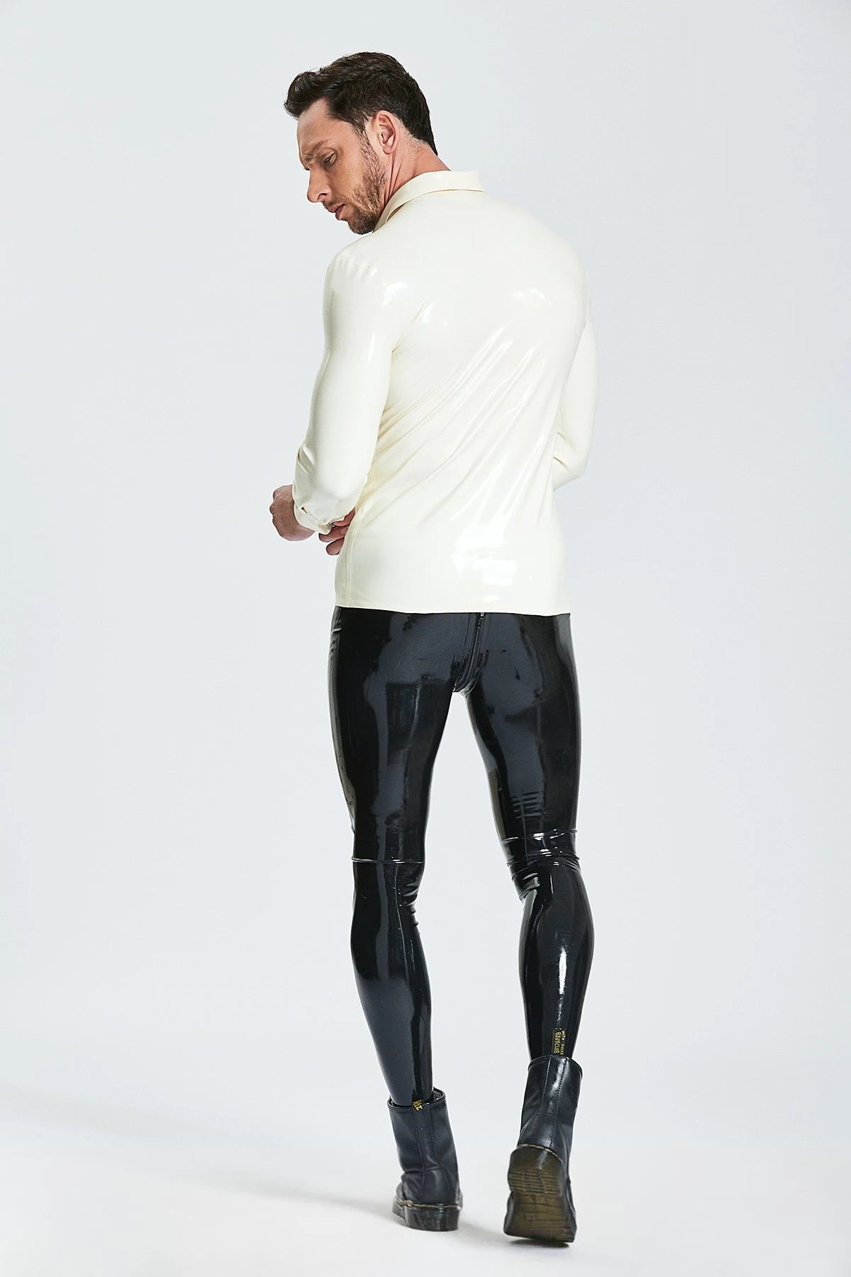 White Male Long-Sleeved 'Semi-Formal' Latex Shirt
