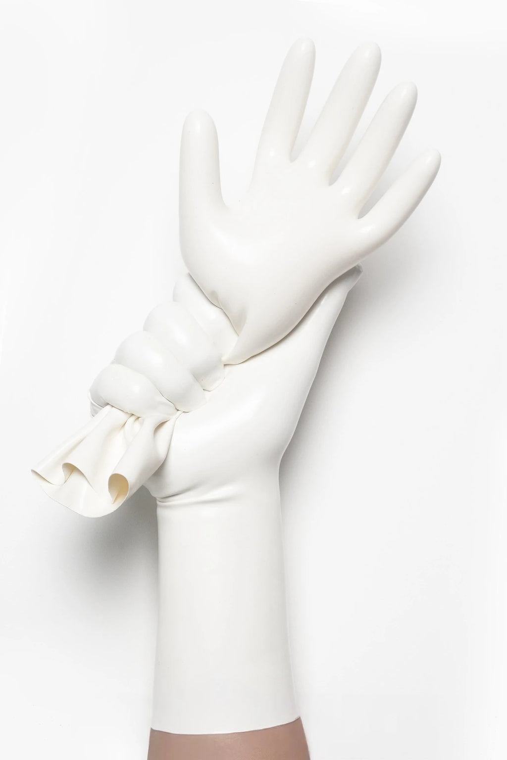 White Classic Short Molded Latex Gloves