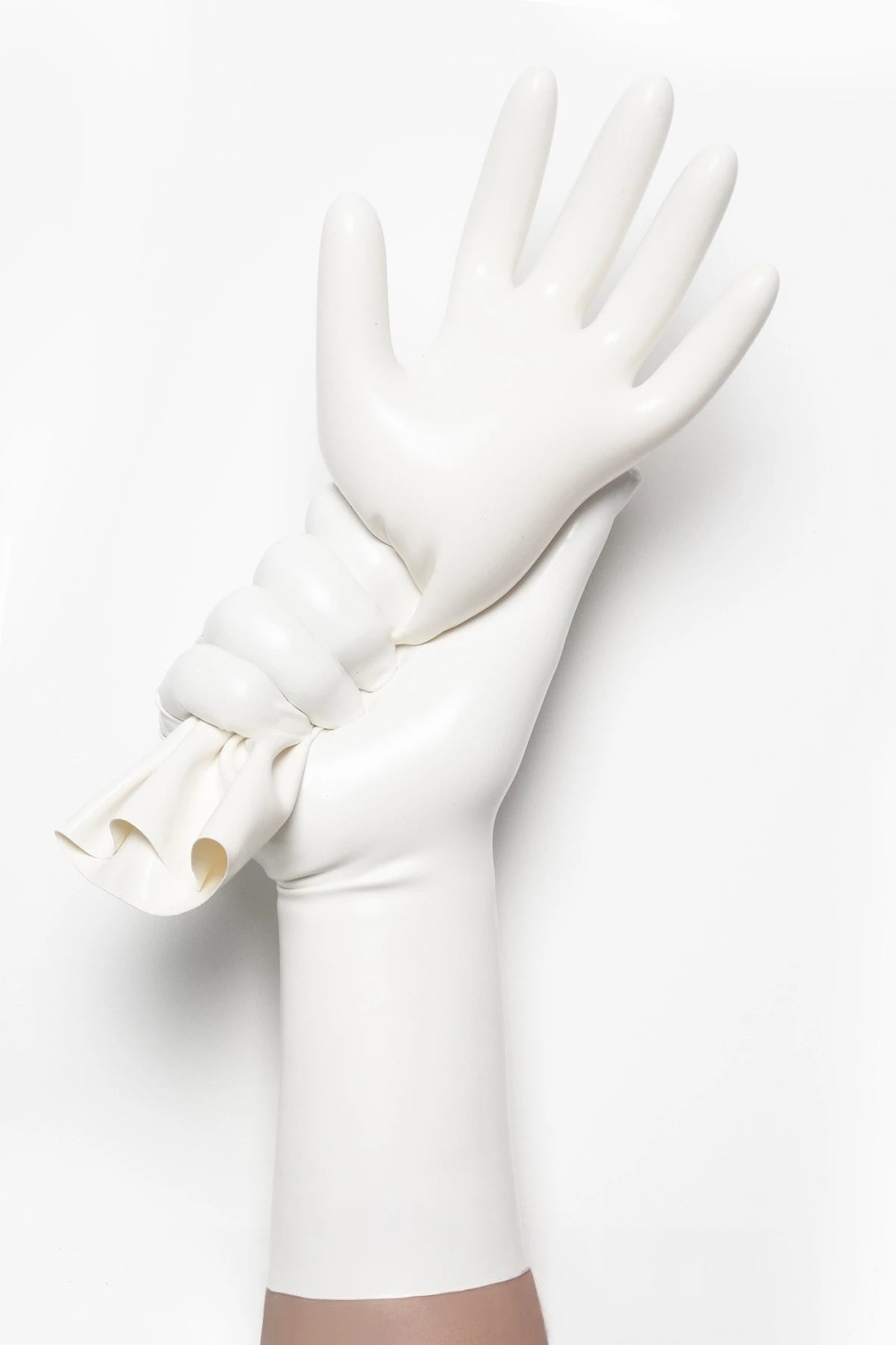 White Classic Short Molded Latex Gloves