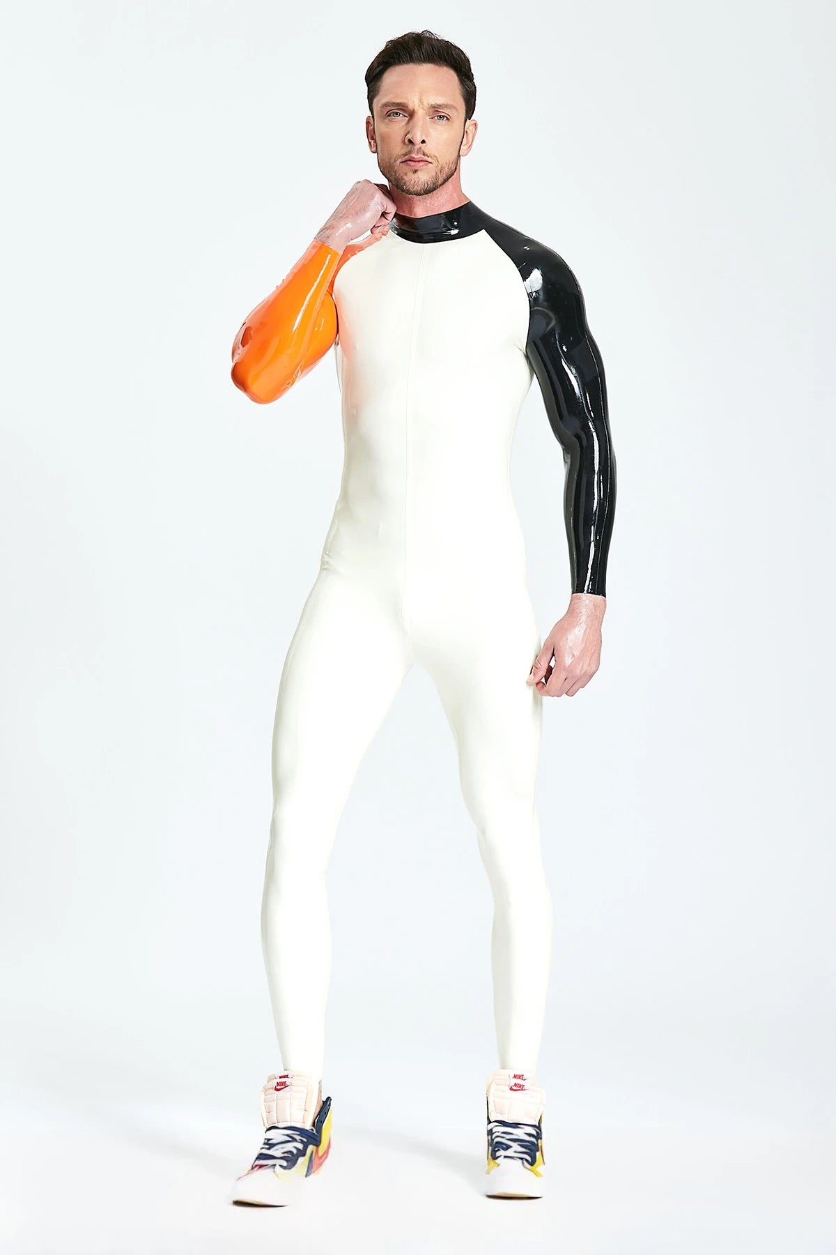 White Male 'Sixtyniner' Latex Catsuit
