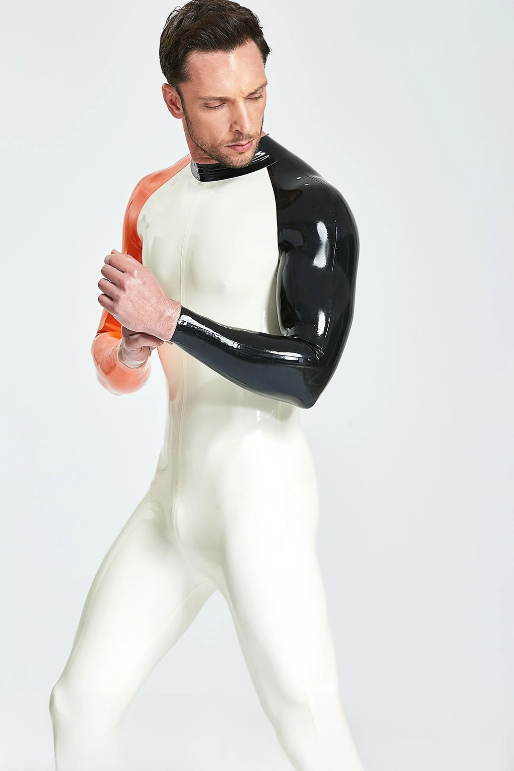 White Male 'Sixtyniner' Latex Catsuit