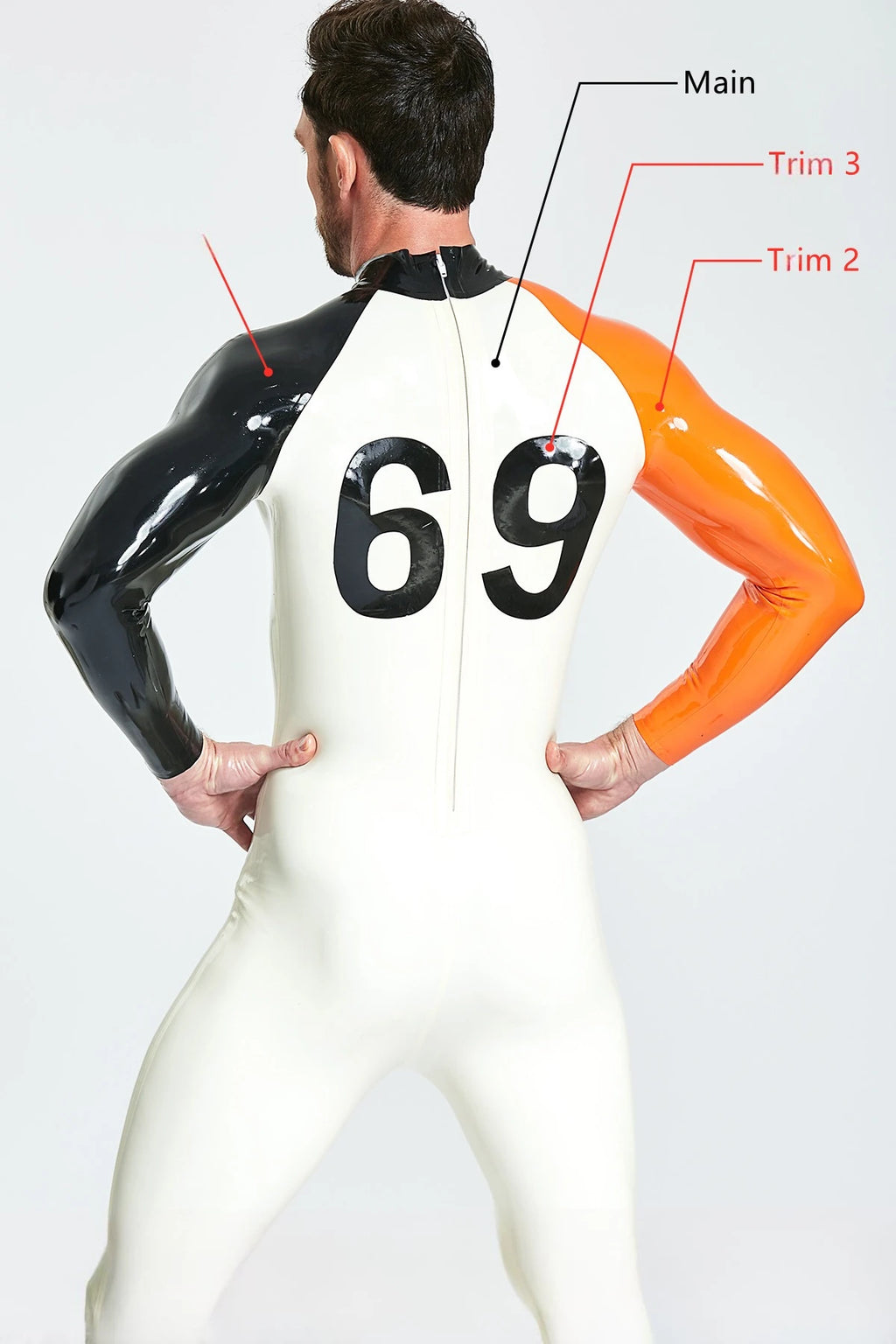 White Male 'Sixtyniner' Latex Catsuit