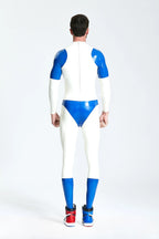 White Male 'Diamond Dazzler' Latex Catsuit