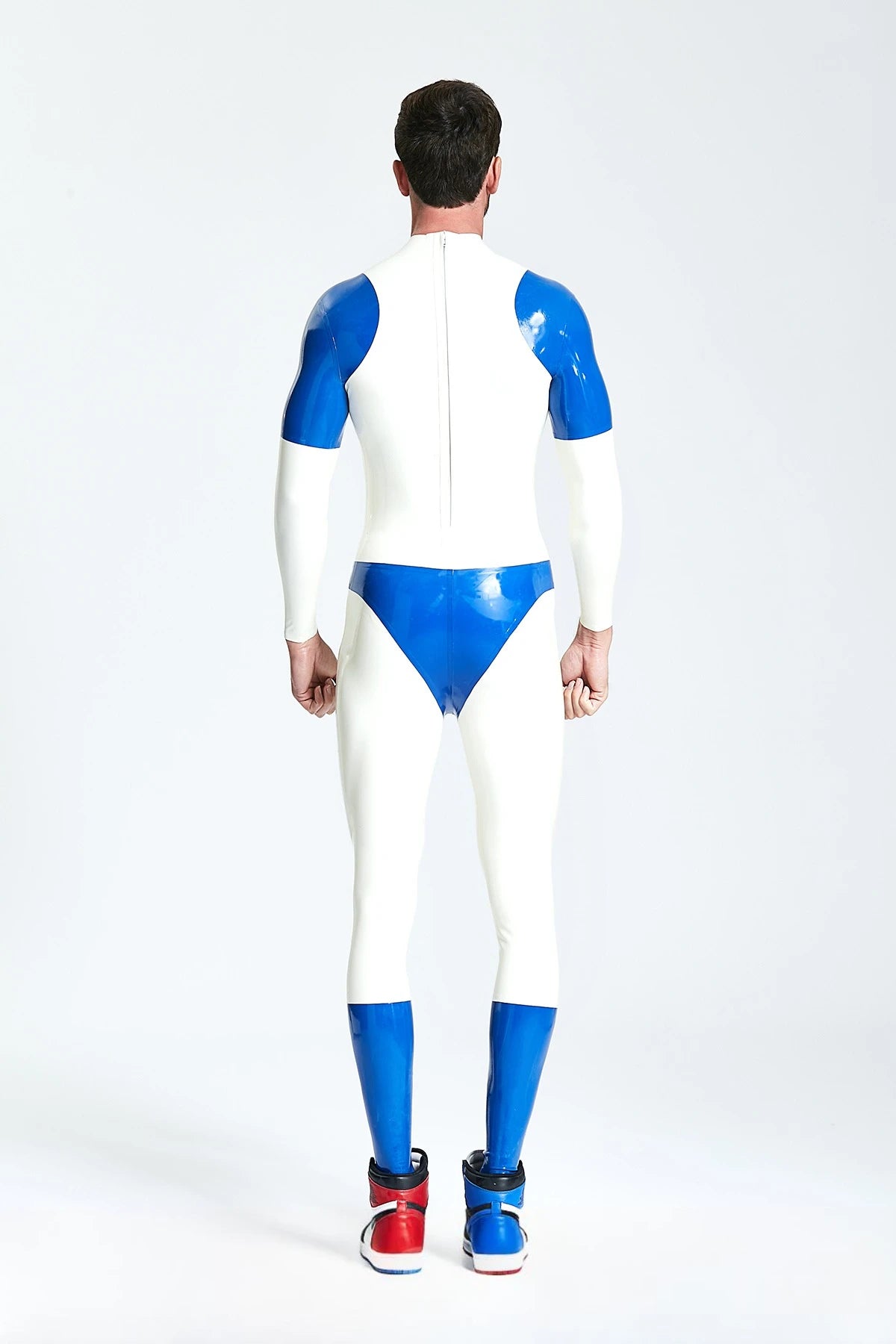 White Male 'Diamond Dazzler' Latex Catsuit