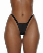 Women's Minimalist Black Latex Thong