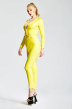 Yellow Jacket Style Two-piece Latex Suit