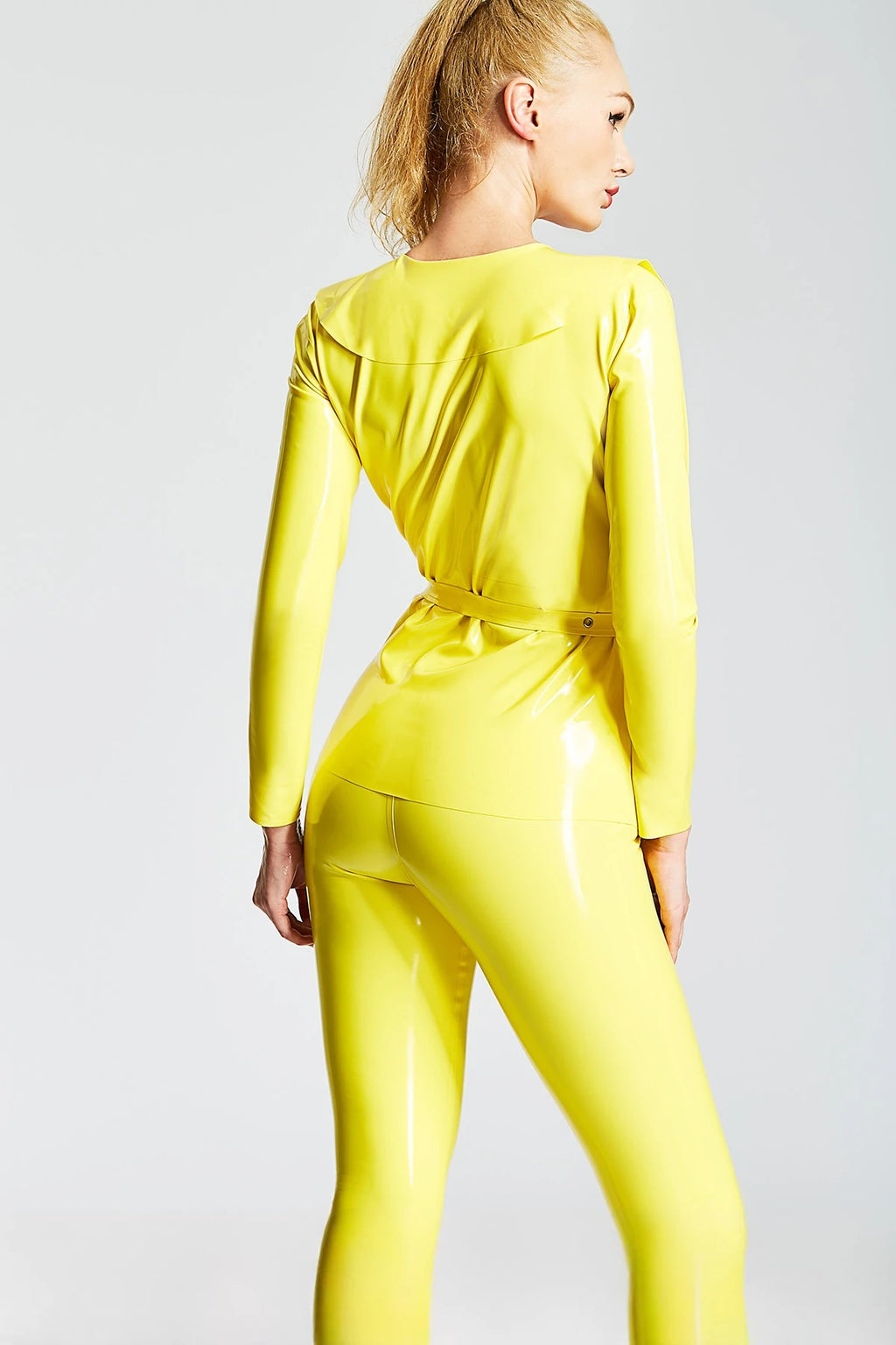 Yellow Jacket Style Two-piece Latex Suit