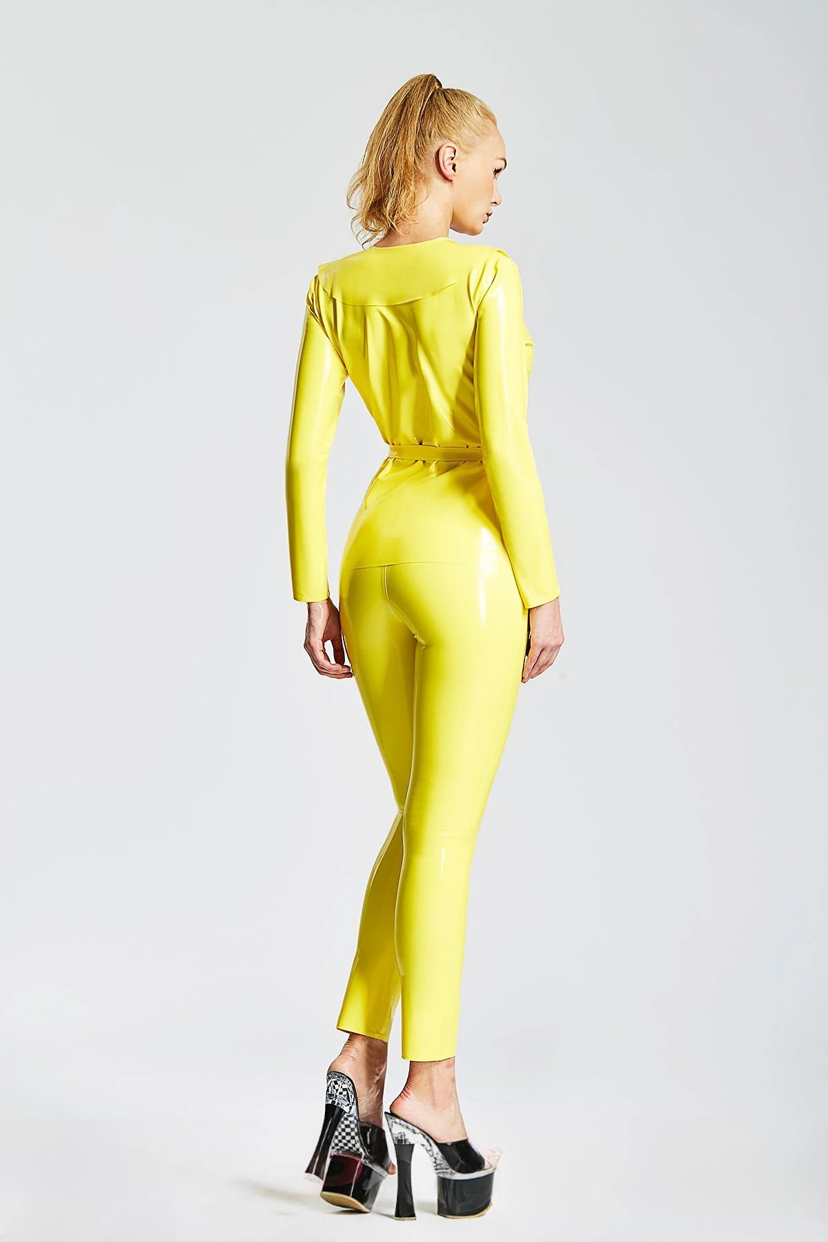 Yellow Jacket Style Two-piece Latex Suit