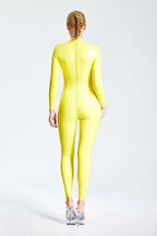 Yellow Standard Back Zip Latex Catsuit