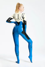Middle Blue 'Zero-One' Latex Catsuit with Gloves and Feet